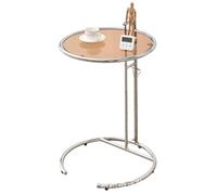 TOPINCN Table Basse élévatrice en Verre Transparent en Forme de C, Table D'appoint en Verre trempé à Hauteur Réglable pour Canapé-lit et Salon (Marron foncé)