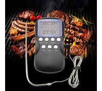 TOPINCN Thermomètre Numérique pour Barbecue avec Grand écran LCD et Alarme pour des Grillades Parfaites, Construction Durable en Acier Inoxydable et ABS.