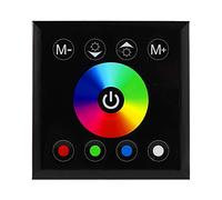 TOPINCN Variateur de Contrôleur à Panneau Tactile LED RGBW coloré pour Bande Lumineuse LED - ABS Durable, Design Léger, Idéal pour L'éclairage Domestique (BLACK)