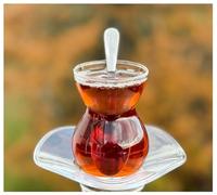 Topkapi Service à thé turc Lina-Sultan, 6 verres à thé, 6 soucoupes, 6 cuillères à café, ensemble complet