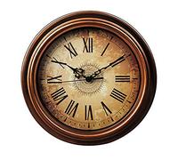 Petite horloge murale marron de 30 cm pour le salon ou la cuisine