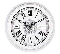 Horloge murale vintage de 30 cm, sans tic-tac, blanche, pour le salon, la cuisine ou la chambre à coucher