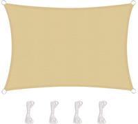 TOPLUS 3 *4m Voile d'ombrage protection solaire jardin balcon protection contre les intempéries hydrofuge rectangulaire 420D PES protection UV pour jardin extérieur, Beige