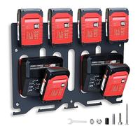 TOPOWN Support mural 3en1 pour chargeurs Einhell et perceuse-visseuse sans fil, support stable pour 4 batteries et chargeur et perceuse-visseuse sans fil, 77576, Noir