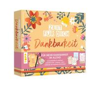 TOPP Coffret cadeau « Zeit für Dich » - Gratitude : boîte avec 50 cartes de remerciement avec différentes impulsions et affirmations, porte-cartes, journal, stylo pinceau et un bracelet avec trois