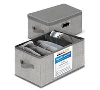 TOPP4u Lot de 2 boîtes de rangement avec couvercle - 38 x 27 x 24,5 cm - Boîte en tissu pour armoires, étagères, caisses empilables - Boîtes de rangement pliables - Système de rangement pour armoire