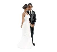 Topper de Gâteau - Décoration - Figurine Noir Couple - Résine - Mariage - Fêtes