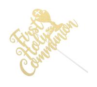 Topper Gâteau Communion Croix en Papier pour Baptême Religieux | Décoration Élégante, Finition Raffinée, Usage Polyvalent, Insert Facile à Poser, pour Cérémonies et Dessert