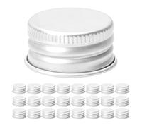 TOPPERFUN 100 Pièces Bouchons de Bouteilles en Aluminium Argentés à Vis de 18mm, Design Anti-fuite et Identification Facile, Adaptés pour Bouteilles et Pots en Verre la Maison Salle de Sport