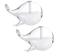 TOPPERFUN 2 Pièces Lampe à Pétrole en Verre de Baleine, Décoration de Table Délicate et Romantique pour Fête ou Dîner, Accessoire Élégant pour Intérieur