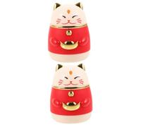 TOPPERFUN 2 Pièces Porte Cure Dents Automatique Distributeur de Cure Dents Forme de Chat Décoration de Bureau Adorable de Stockage Accessoire pour Maison Bureau