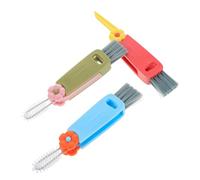 TOPPERFUN 3 Pièces Set de Brossettes Nettoyage Couvercle Bouteille Tasse Multifonctionnelle pour Éliminer Résidus Rainures des Couvercles Accessoire pour Nettoyage Approfondi