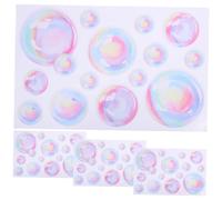 TOPPERFUN 4 Feuilles Stickers Muraux Bulles Colorées Décoratives Amovibles pour Chambre Dadolescents et Salle de Bain Autocollants Muraux Faciles à Appliquer et Décoration Murale Vibrante