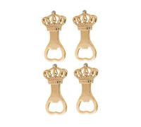 TOPPERFUN 4 Pièces Ouvre-bouteille Portatif Ouvre-bouteille de Couronne, Métal Doré, Ouvre-bocal et Lève-couvercle de Boîte, pour Fête, Bar et Mariage