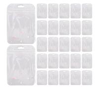 TOPPERFUN 50pièces Sachets Refermables à Motif Cœur Pochettes Plastiques Transparentes avec Fenêtre pour Cartes Bijoux Échantillons