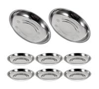 TOPPERFUN 6 PCS Assiettes Creuses Inox, Saladier en Acier Inoxydable Argent 18CM, Plat Alimentaire Rond pour Soupe et Salade, Deep Metal Bowl for Camping, Picnic, BBQ, Family Reunion and Party Recepti