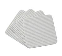 TOPPERFUN 8 Pièces Prévention du Glissement Curling Patch Antidérapant en Non-tissé Blanc Adhésif Puissant, Fixation Sécurisée pour Tapis Sols Durs, pour Salon