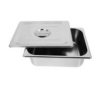 TOPPERFUN Bac Inox 1/1 avec Couvercle Hermétique 33 X 265 X 100 MM Lot 2 Pièces Plat de Buffet en Acier Inoxydable pour Restauration Professionnelle et Événements Traiteur