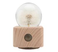 TOPPERFUN Boîte à Musique Boule de Cristal Pissenlit, Ornement de Pissenlit, Base en Bois de Hêtre, Structure à Musique, 1 Pc, pour Maison et Hôtel, Présent pour Fille Anniversaire