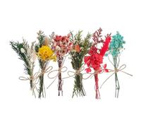 TOPPERFUN Bouquet décoratif Naturel de 6 Mini Fleurs séchées, pour Mariage et Loisirs créatifs, Plante séchée Qui réduit Les déchets, Assortiment élégant et Frais