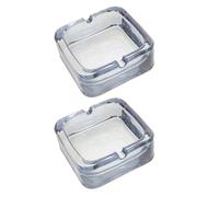 TOPPERFUN Cendrier Rétro en Verre Carré 2pcs, Facile à Nettoyer et Portable, pour Bureau ou Voiture, Accessoires Décoratifs Élégants Maison et Terrasse