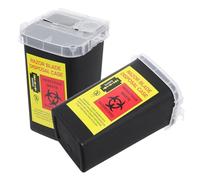 TOPPERFUN Distributeur de Lames de Rasoir 2 Boîtes en Plastique Clapet pour Rangement Portable en Salon de Coiffure et Collecte