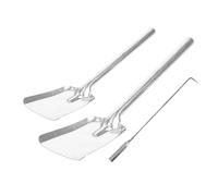TOPPERFUN Ensemble D'outils Design Élégant 3 Pièces pour Cheminée en Acier Argenté Pelle à Charbon et Crochet pour Nettoyage en Intérieur