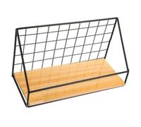 TOPPERFUN Étagère Murale de Rangement Pratique en Métal et Bois Foncé, Légère, pour Salon et Support de Tasses ou Pots de Fleurs