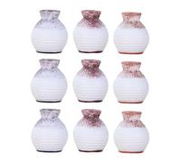 TOPPERFUN Lot de 18 vases à fleurs miniatures à bouche fine pour décoration de jardin - Mini vase pour moustaches de chat - Petits vases en porcelaine - Mini vase de bureau midi - Vase en mousse -