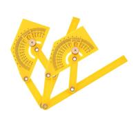 TOPPERFUN Lot de 2 Règles Rapporteur D'angle en Abs Jaune, Résistant à L'usure, pour Tracer des Lignes Radiales, pour Travaux de Construction et Menuiserie