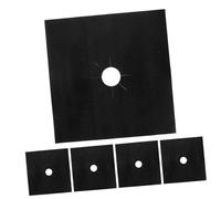 TOPPERFUN Lot de 5 Protections pour Plaque de Cuisson Gaz en Ptfe Noir Réutilisables et Lavables, Protège la Surface Cuisinière à Gaz Cuisine Propre Taches