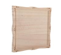 TOPPERFUN Miroir Sculpté en Bois Beige pour Décoration Murale, Cadre Photo Vintage Européen Applique Artisanale, pour Mantel et Décoration Intérieure