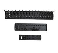 TOPPERFUN Organisateur de Douilles Robuste 3pcs en Plastique Noir pour Garage et Établi, Rangement des Prises et Mesures Faciles à Lire