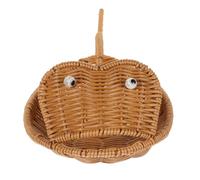 TOPPERFUN Panier Tressé en Faux Rotin Forme de Poisson Corbeille à Fruits et Couverts Cuisine et Intérieur