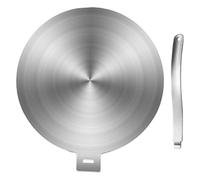 TOPPERFUN Plaque D'adaptation à Induction Poignée Ergonomique Détachable en Acier Inoxydable Argenté, Diffuseur de Chaleur Compatible Cuisinière Vitrocéramique et Gaz