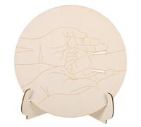 TOPPERFUN Plaque Naissance en Bois Ronde avec Support, Porte-bracelet D'hôpital pour Nouveau-né, Souvenir de Naissance, 1 Set