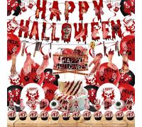 Toppers Cupcakes Halloween Kit Bannière Fanion Guirlande Spirales Sanglant | Décorations Cupcake Pour Anniversaire Porche Cheminée Café Boutique Restaurant Accessoires Photobooth