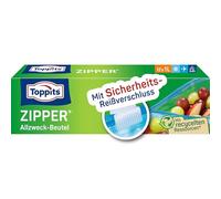 Toppits Lot de 12 Fermetures Éclair Transparent 1 Litre