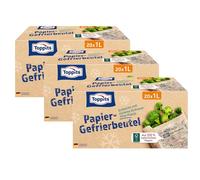 Toppits Lot de 3 sacs de congélation en papier de 1 l / 20 pièces, sans plastique, durables, résistants à la déchirure, à la graisse et à l'humidité, sacs de congélation en papier pour la congélation