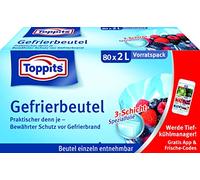 Toppits Lot de 80 sacs de congélation transparents 2 l