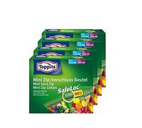 Toppits Mini sac à fermeture éclair 20 x 150 ml et 20 x 380ml avec safeloc (4 Pack)