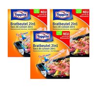 Toppits Sacs Cuisson 2 en 1 large (35 x 43 cm), Lot de 3 (3 x 5 sachets)