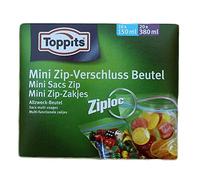 Toppits Ziploc mini-sac à fermeture zip Assortiment (20 x 150 ml, 20 x 380 ml) - 40st.