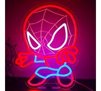TOPQUALI Panneau néon LED en forme d'araignée pour décoration murale, affichage lumineux à intensité variable, décoration de chambre d'enfant, salle de jeux, 30,5 x 40,9 cm