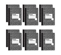 TOPS Composition Book, Quad ligné, 4 carrés/pouce, 9,75 x 19,1 cm, 80 feuilles, noir/blanc, boîte de 12 livres (63786)