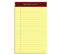 Tops Docket 63900 Lot de 12 blocs d'écriture dorés 12,7 x 20,3 cm Papier canari 50 feuilles