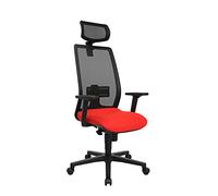 Topstar Chaise pivotante T240 Rouge/Noir avec accoudoirs réglables en Hauteur et Support de tête Inclus