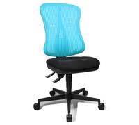 TOPSTAR Head Point SY Chaise de Bureau Ergonomique - Siège Creux (Hauteur réglable) - Housse en Tissu Bleu Clair/Turquoise/Noir - 70 x 47 x 113 cm