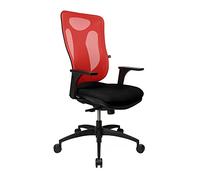 Topstar Net Pro 100 Chaise de Bureau avec accoudoirs réglables en Hauteur Noir/Rouge