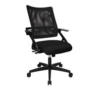 Topstar New S'move Black Edition Chaise de Bureau avec accoudoirs en Tissu Noir
